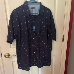 Van Heusen Blue and Pink Casual Button Down Shirt